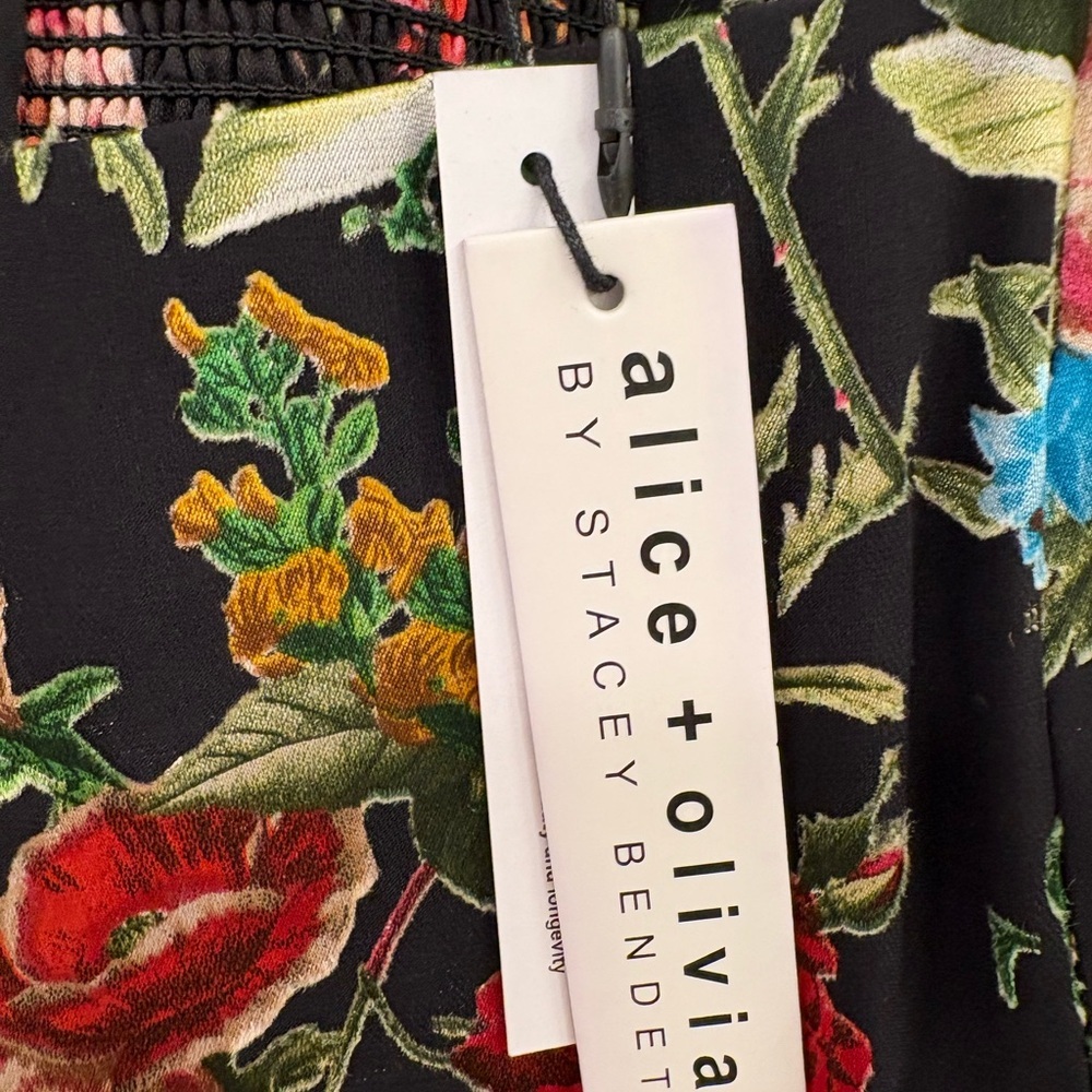 Alice + Olivia Heather Handkerchief Floral Silk Blend Dress Size 4 - Picture 7 of 15